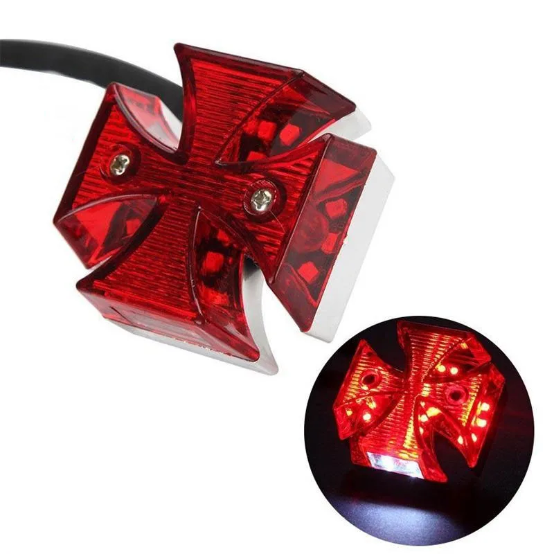 Mayitr Universal Motorcycle Mini LED Cross Brake Lamp License Plate Light Motorbike Rear Tail Light For Dirt Bike Chopper