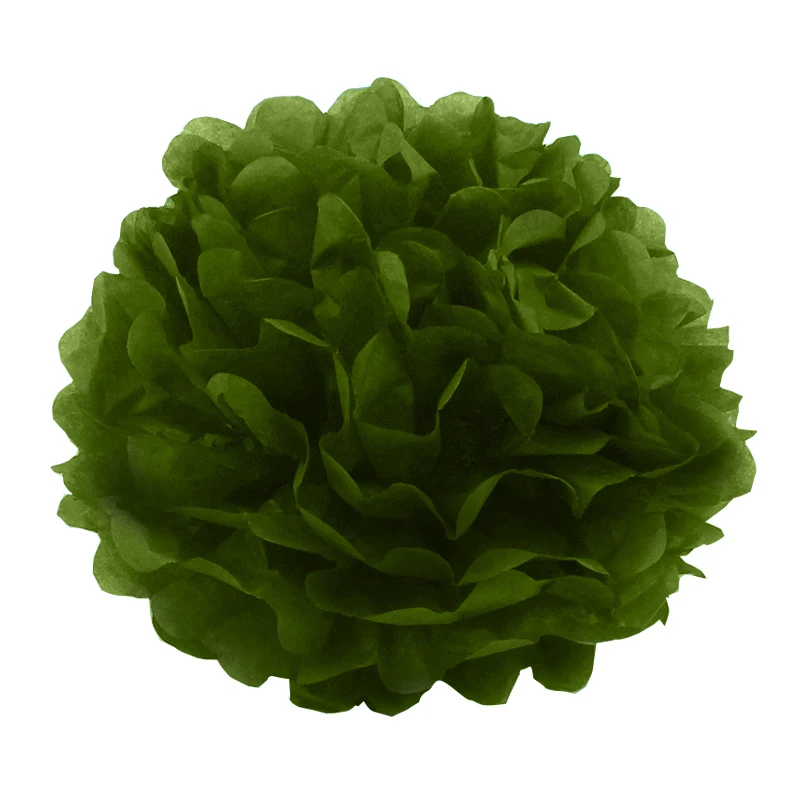 6pcs 15" Pompoms 37cm Dark Green Pompom Flowers Wedding Party Home