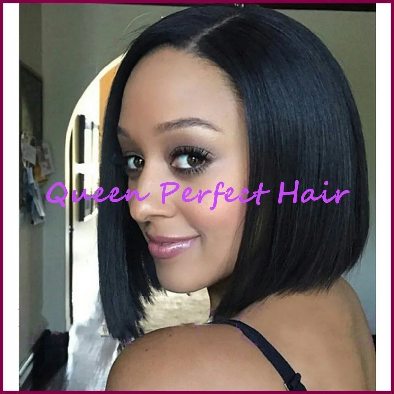 Cheap Short Black Bob Style Wig Heat Resistant Synthetic Hair Bob