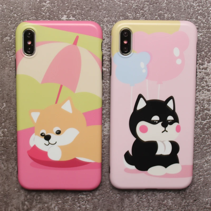

Lovely Puppy dog phone case for iphone XR case Matte soft tpu case For iphone X XS Max 7 8 6 6s Plus cartoon back cover