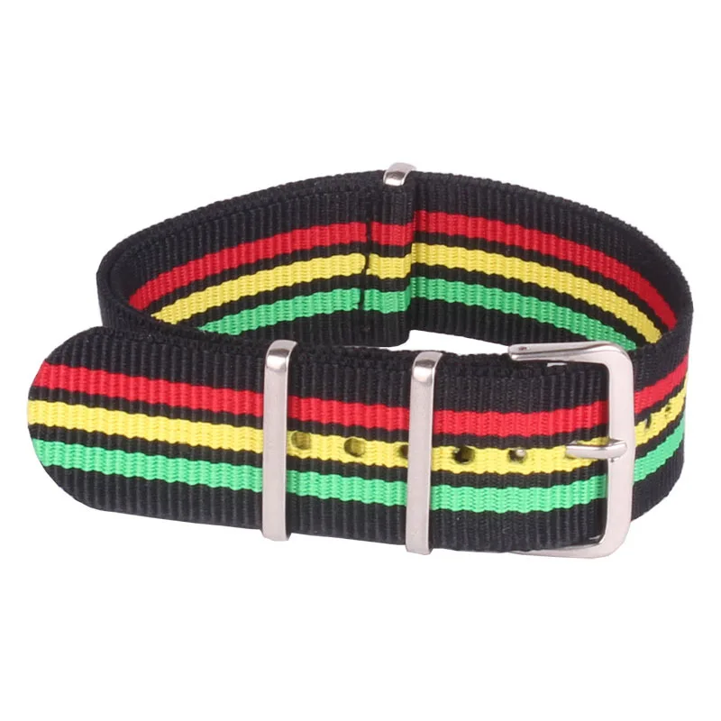 

New Arrivals bracelet military Watch 22 mm Multi Color red Army nato fabric Nylon watchbands Strap Bands Buckle belt 22mm