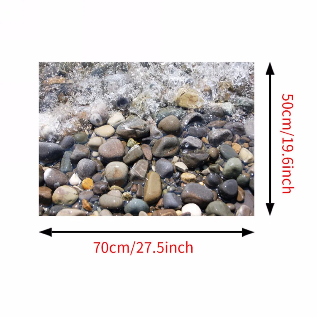 JX-LCLYL DIY 3D Beach Stone Floor Wall Sticker Removable Mural Decal Vinyl Art Room Decor