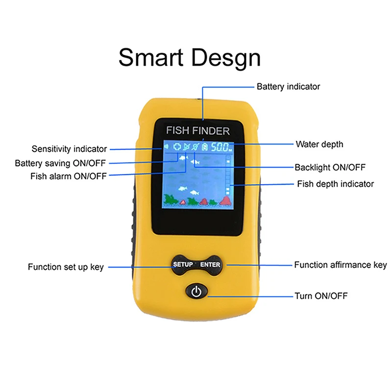 Портативный эхолот с цветным ЖК-дисплеем, рыболокатор, рыболовная приманка, эхолот, эхолот