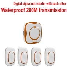 Звонок с 4 излучателей+ 1 приемники Водонепроницаемый 280 м дальний беспроводной дверной звонок, беспроводной дверной звонок, беспроводной звонок 48 мелодии колокол