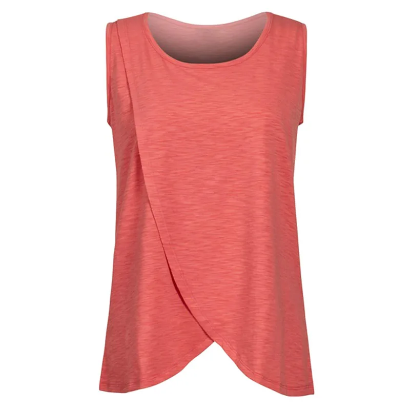 Плюс Размеры кормящих топы для грудного вскармливания Одежда для беременных Для женщин без рукавов кормления футболки Gravidas Костюмы - Цвет: Красный