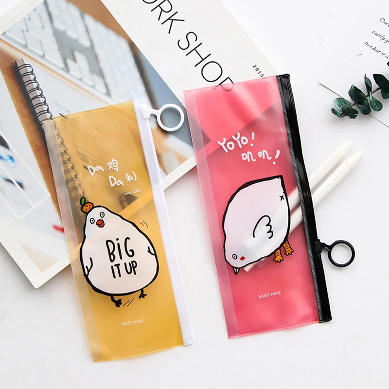 

New Cute Cartoon Chicken Pencil Case PVC School Supplies Stationery Storage Pencil Case School Gift Stationery Supply Pen Case
