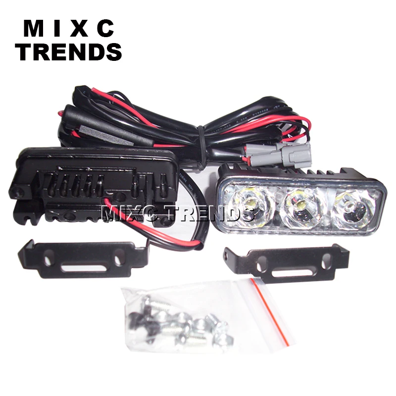 

MIXC TRNEDS Waterproof Car High Power Aluminum LED Daytime Running Lights with Lens DC 12V Super White 6000K DRL Fog Lamps