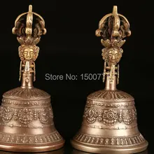 170 мм Тибетский буддизм в Непале ручной работы Медные Поставки бронзовые колокольчики звон Цзян Мочу Пест Ваджра \ 600 г