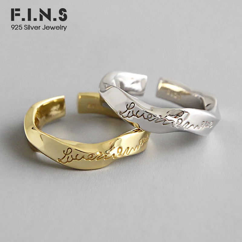 F.I.N.S Для женщин кольцо стерлингового серебра 2019 Серебряные кольца нерегулярные поворот кольцо из серебра 925 пробы открыть палец