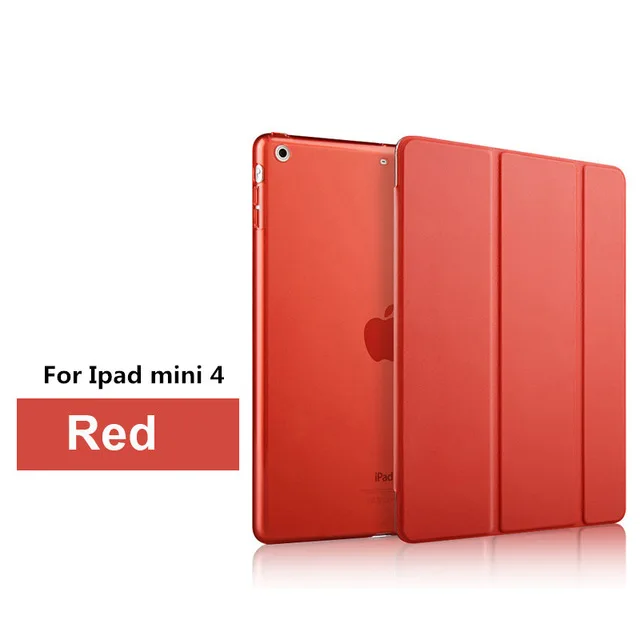 Роскошный чехол для планшета из искусственной кожи с откидной крышкой и подставкой, чехол для Apple Ipad Mini 1 2 3 4 чехлов для Ipad Mini Cuero Fundas - Цвет: Red for mini 4