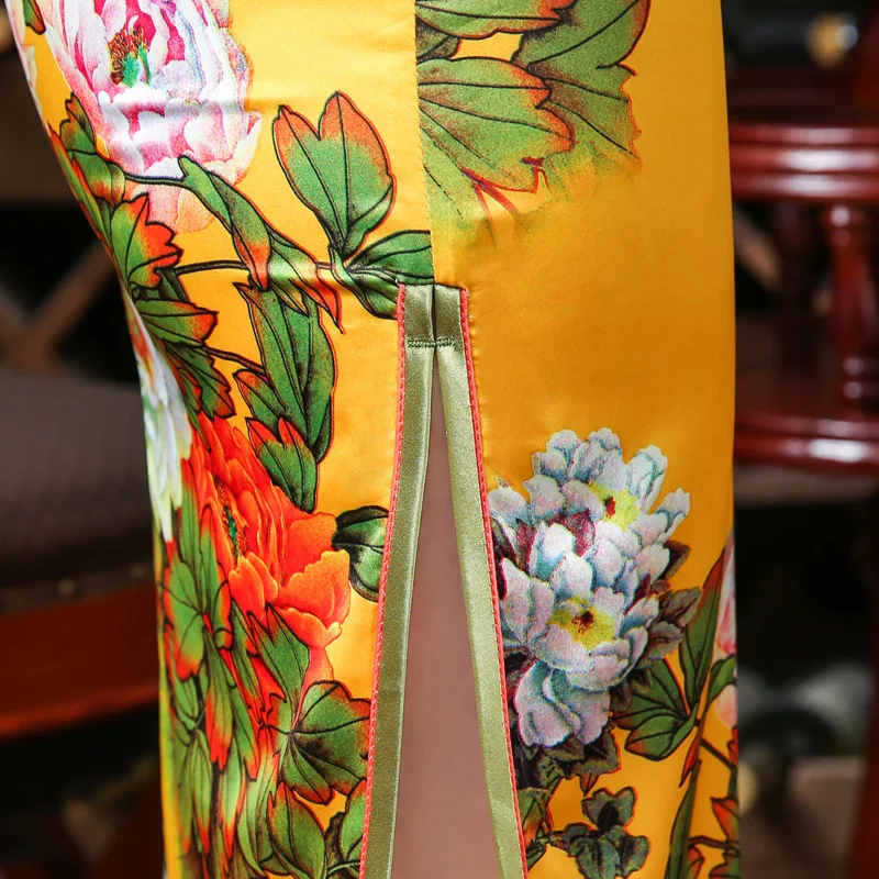 Qipao Чонсам с длинными рукавами ретро улучшение саморазвития Мода леди Shaoshu мать Завод прямых продаж