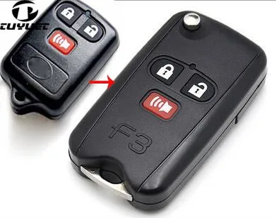 3 Buttons Modified Flip Folding Remote Key Shell For BYD F3 F3R Car Key Blanks Case