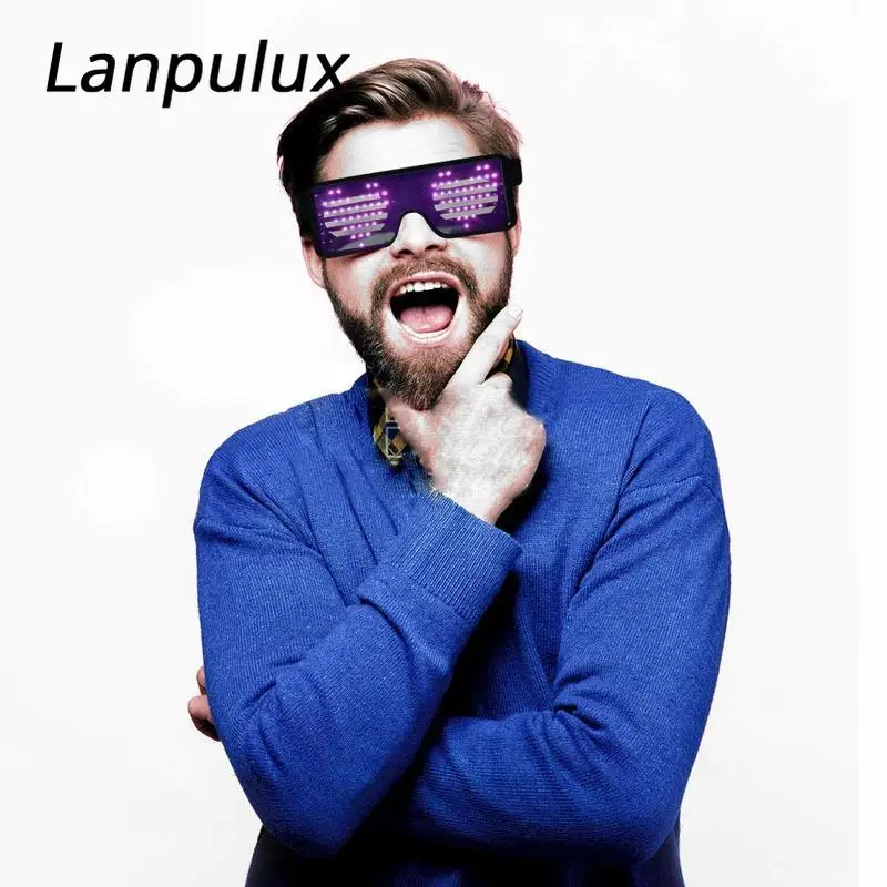 Lanpulux новинка светодиодные очки мигающий Ночной свет 5 видов цветов меняющийся