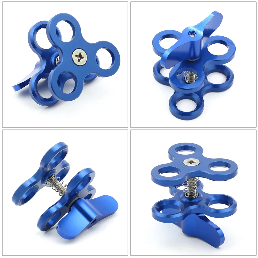 BGNING الألومنيوم CNC ملحقات الكاميرا الغوص الكرة تركيبات أضواء الذراع الكرة فراشة كليب الثلاثي المشبك محول تركيب ل Gopro 5 6