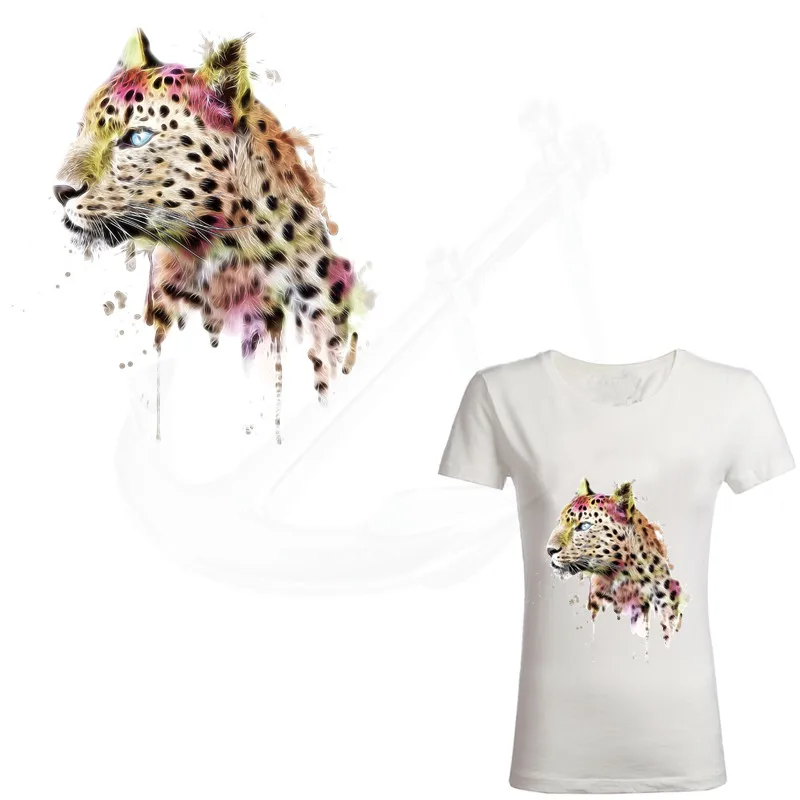 

New Pretty Pink leopard patches 26*22.48cm T-shirt Dresses Sweater thermal transfer Patch for clothing By Household Irons