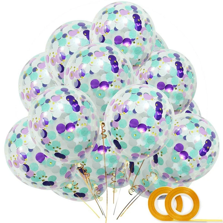 Taoup, 40 шт., с днем рождения, маленькая Русалочка, воздушные шары, фигурки, круглые шары, аксессуары, латексные шары, конфетти, Русалка, вечерние, Декор