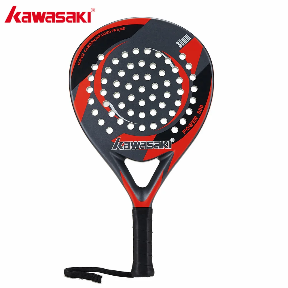 كاواساكي Padel تنس ألياف الكربون لينة إيفا الوجه تنس مجداف مضرب مضرب مع Padle غطاء حقيبة و شحن هدية الطاقة 600