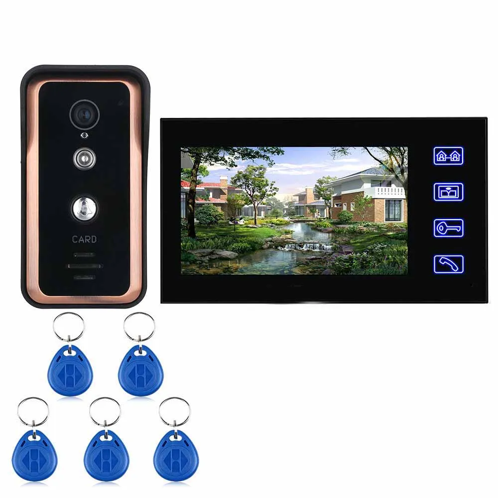 SmartYIBA видео дверные звонки домофон RFID карты доступа поддержка 1000 ID карты разблокировать открытый камера с ИК Ночное Видение