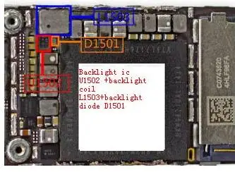 

20set/lot for iPhone 6 6G& 6plus Backlight IC U1502 + Backlight coil L1503 +backlight diode D1501 +backlight filters