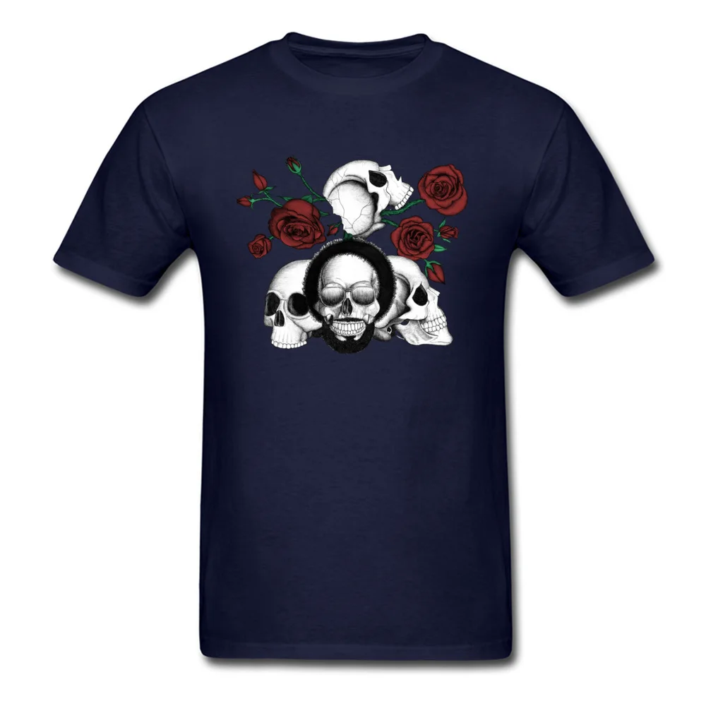 Grunge skulls and red roses afro skull included. Color version_navy