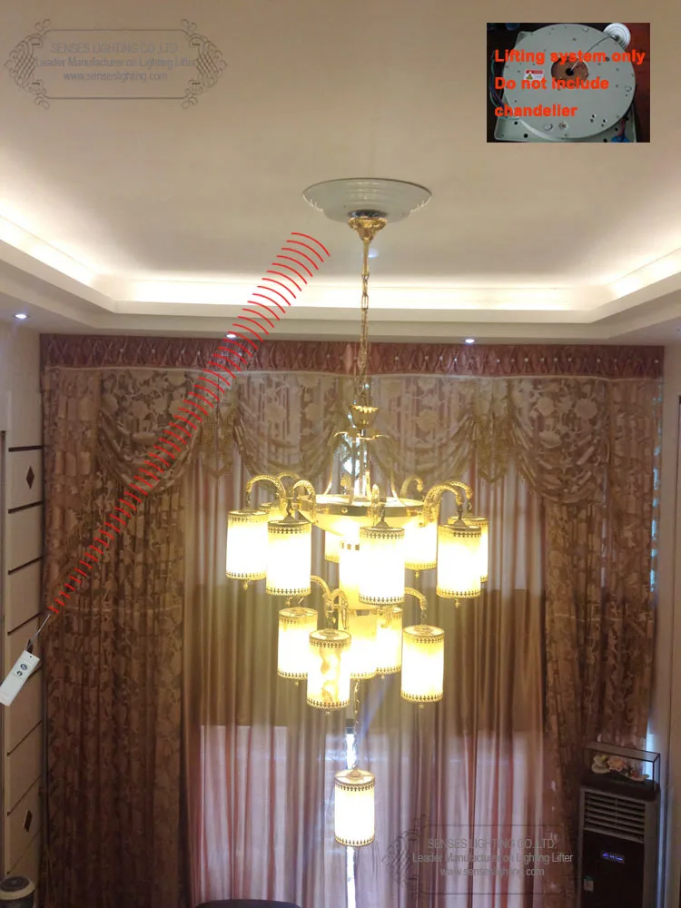 100KG 8M Wall Switch+Remote Control Chandelier Hoist Lighting Lifter Electric Winch Lamp Lifting System 110V,120V,220V,230V,240V