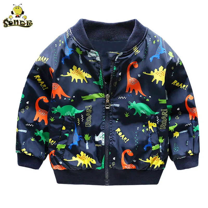Детская куртка для маленьких мальчиков милые детские пальто с динозавром