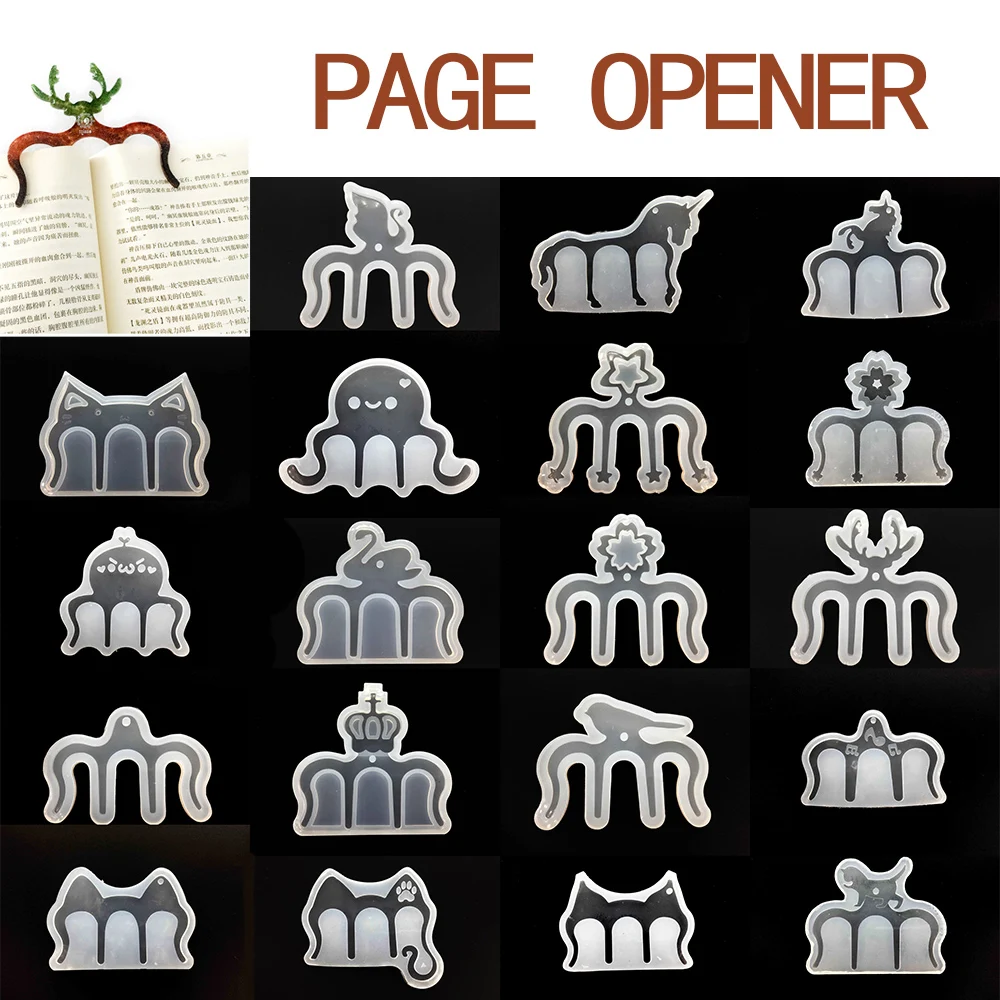 

19 Styles Cat Unicorn Sakura Antlers Swan Shape Page Opener Liquid silicone mold for UV Resin Epoxy Resin Jewelry Craft DIY