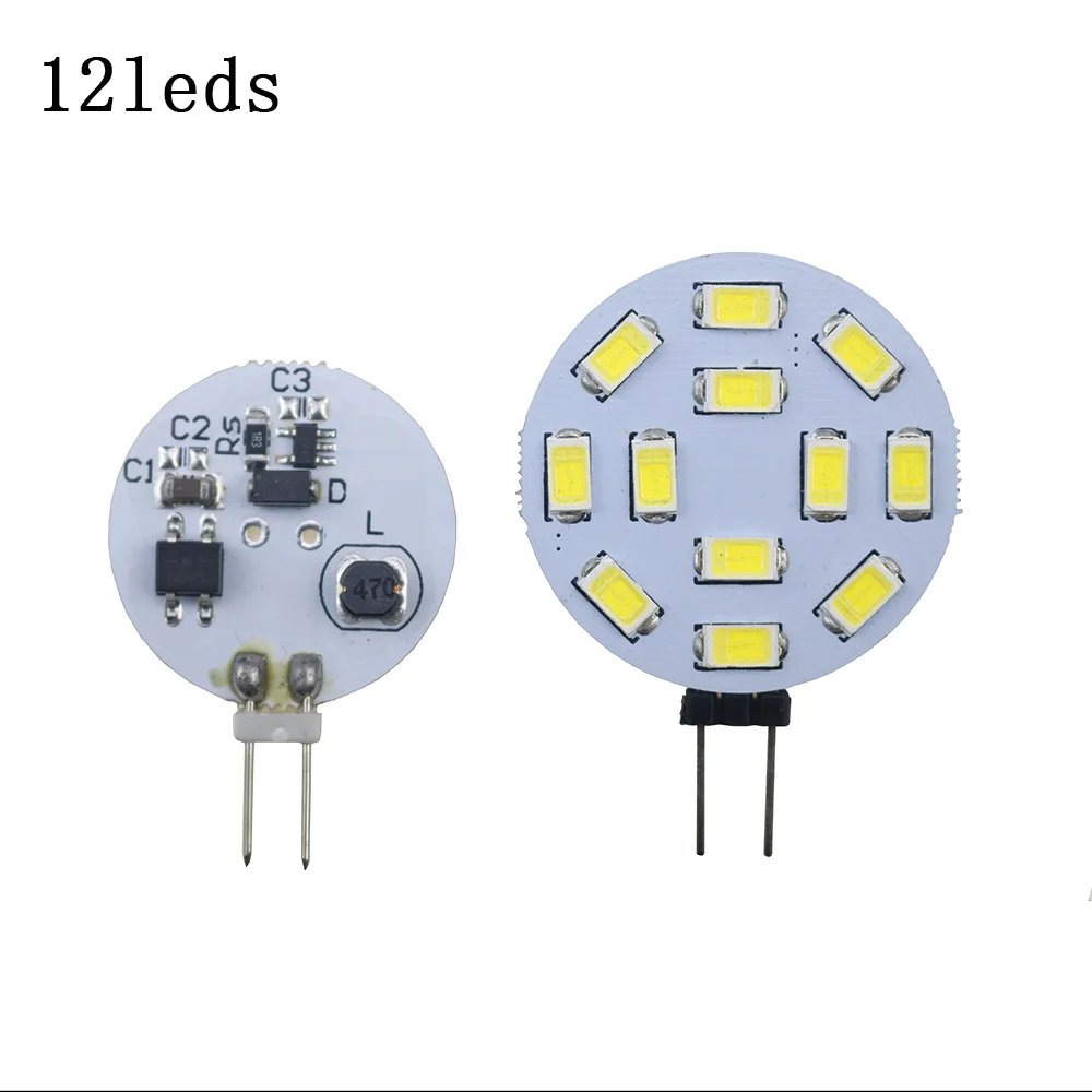 Круглый светодиодный источник света DC/AC 12V G4 База 5730 SMD LED двухштырьковая люстра