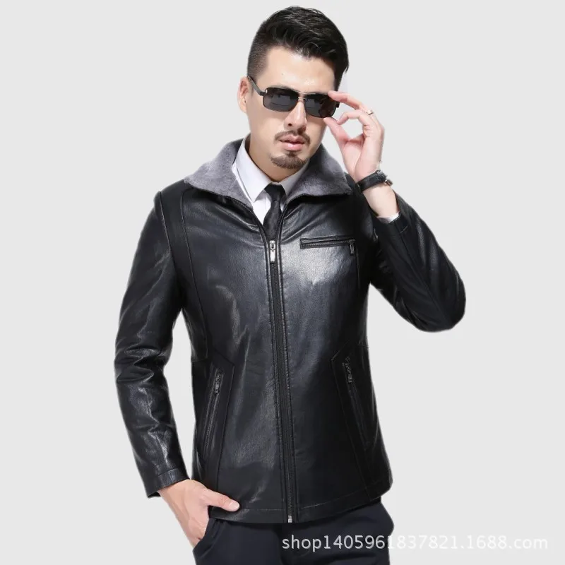 Hot 2021 New Men's Leather Jackets Winter Soft Genuine Sheepskin Warm Coats For Men Clothing Fur Coat | Мужская одежда