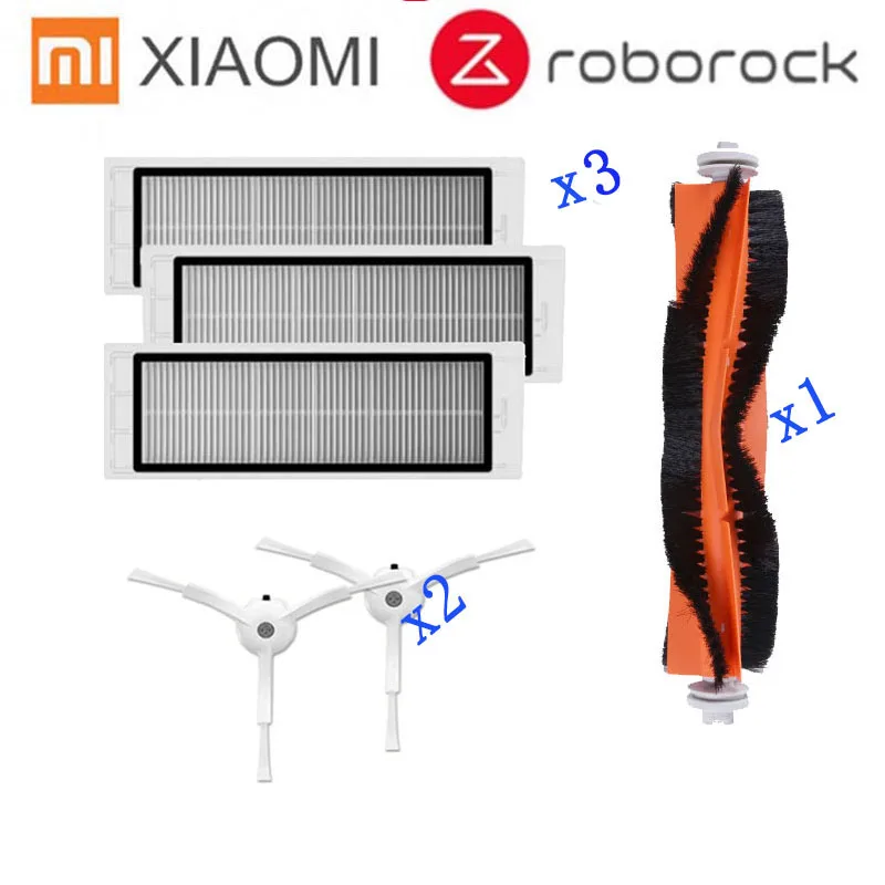 Тряпки для мокрой уборки фильтр боковая щетка рулон щетка подходит для Xiaomi Roborock Robot S50 S51 Запчасти для пылесоса наборы - Цвет: 6Pcs