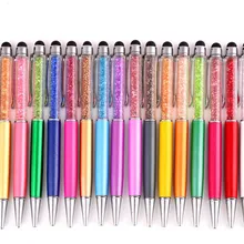 500 шт. Хрустальная ручка Алмазные шариковые ручки Канцелярские Шариковые ручки 2 в 1 кристаллический стилус