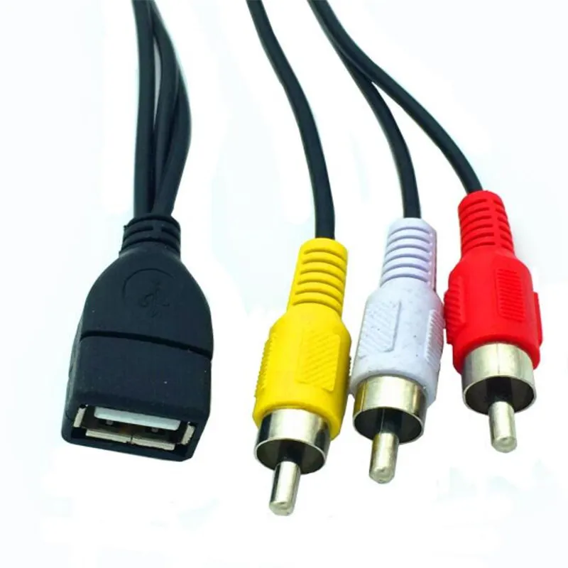 USB A мама к 3 RCA Phono AV кабель свинцовый ПК TV Aux аудио видео адаптер 1 5 м|Компьютерные