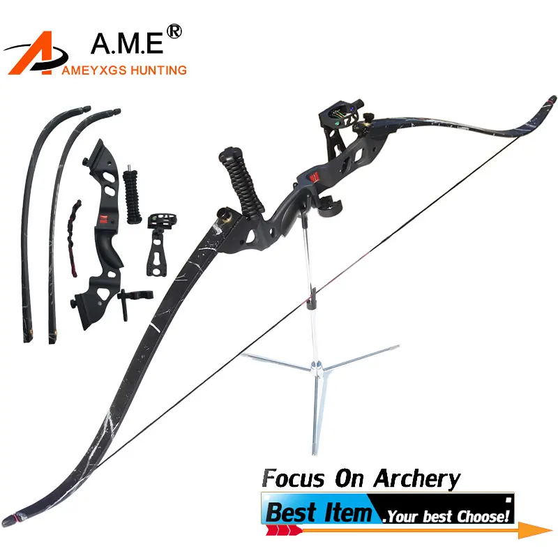 1 Set 60" Recurve Bow Draw Weight 35/40/45lbs Bow Archery Arrow Camping