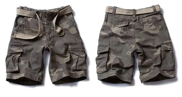 2018 Модные Военные летние шорты Для мужчин хлопок Повседневное Пляжные шорты Для мужчин s (Бесплатный пояс)