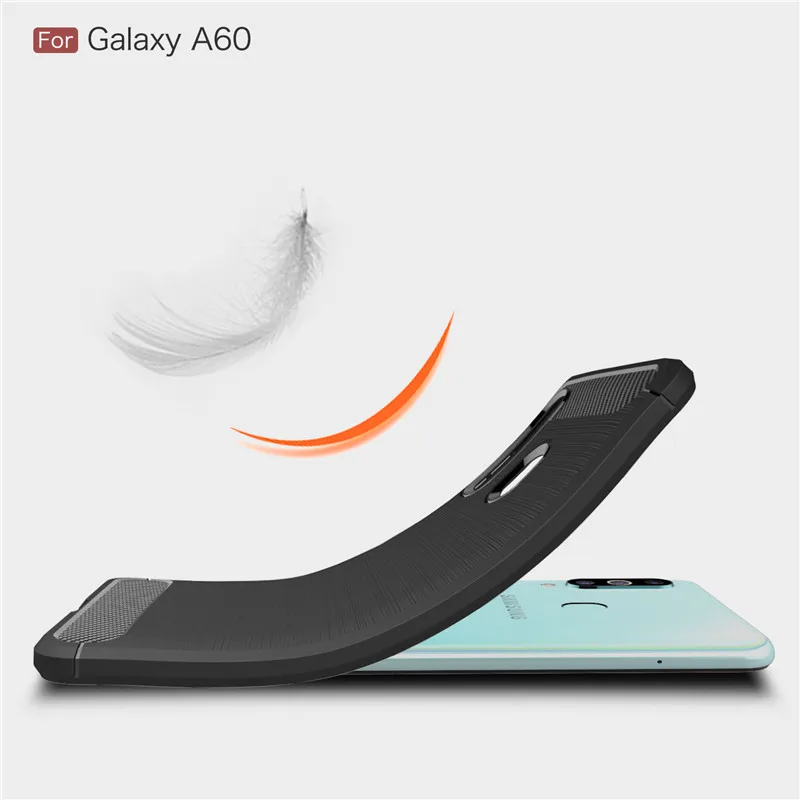 BSNOVT For Case Samsung Galaxy A60 Cover Shockproof Silicone Brushed Bumper Case For Samsung Galaxy A60 Funda SM-A606F 6.3\