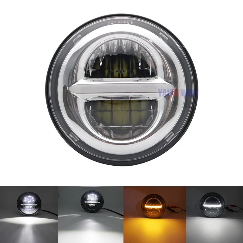 

New style Chrome 5.75 Inch LED Headlight 5 3/4" led DRL 50W motorbike headlights for Motorcycle Sportster 883 XL883 FXCW.