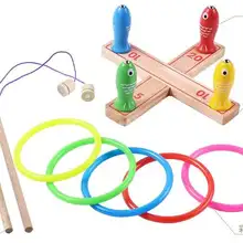 Деревянные магнитные рыболовные кольца игра раннее образование головоломка игрушки семья дети отцовство упражнения метание