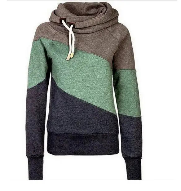 Women's pullover coat Slim hit color stitching Hooded sweater jacket hedging coat women clothing Women's pullover coat Slim hit color stitching Hooded sweater jacket hedging coat women clothing