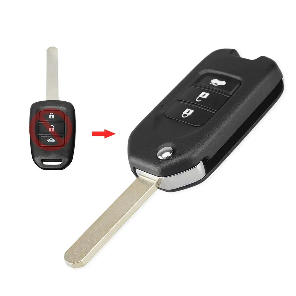 KEYYOU для Honda FIT XRV VEZEL CITY JAZZ CIVIC HRV 2/3 кнопочный модифицированный складной флип