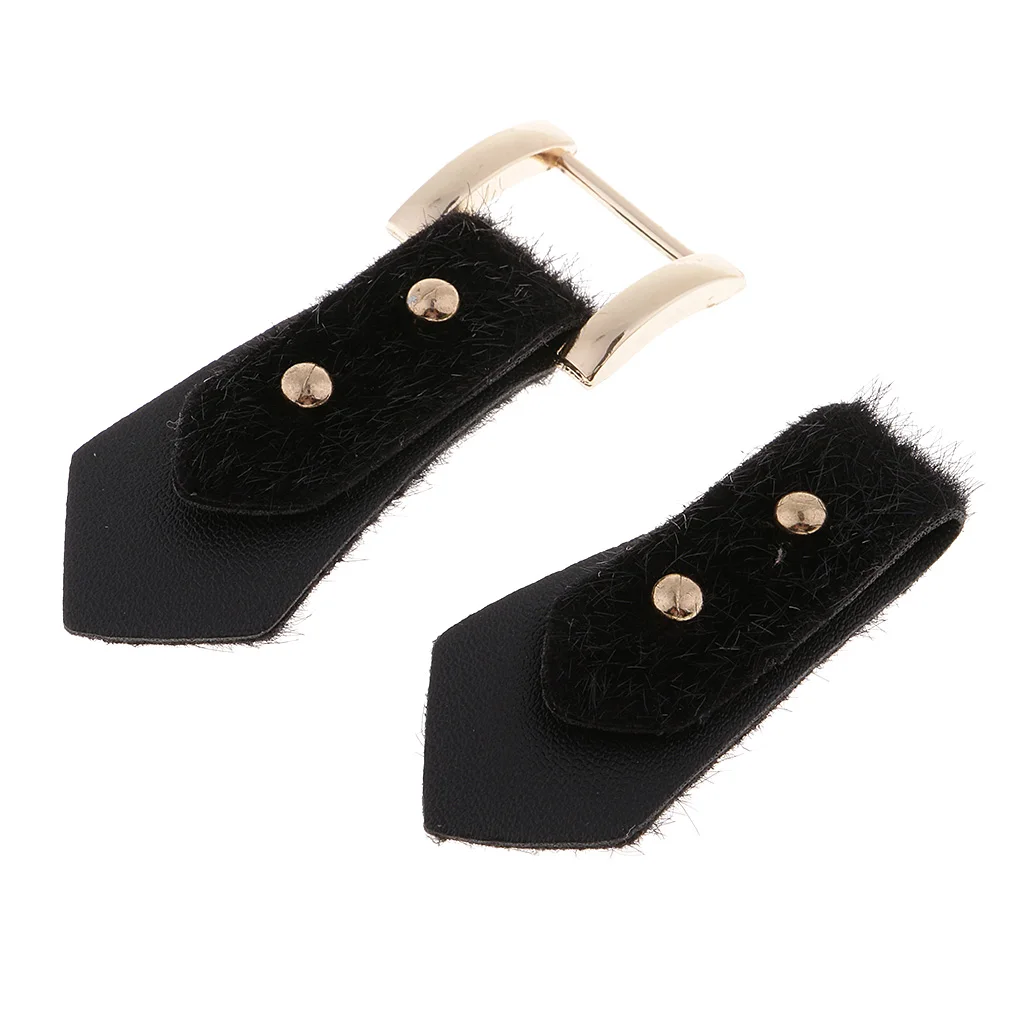 1 Pair Leather Button Toggle Closure with Metal Buckles for Coat Jacket Duffle 13.2x2.8cm