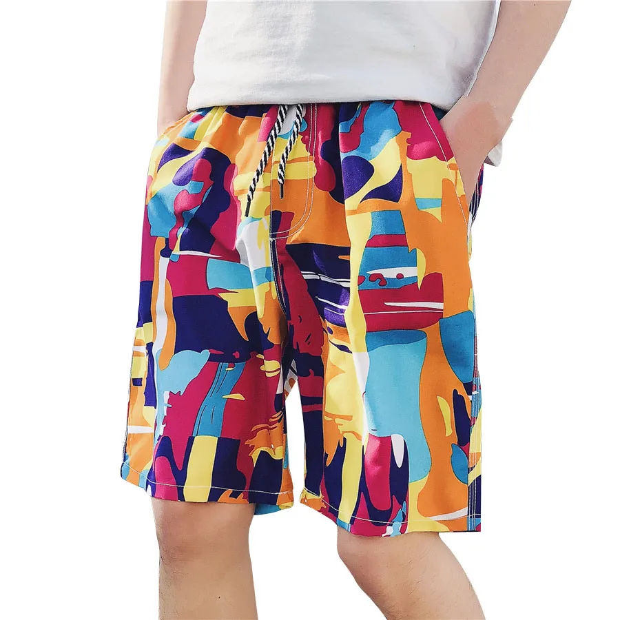 VDOGRIR Colorful Geometric Men Summer Shorts Quick Dry Board Shorts