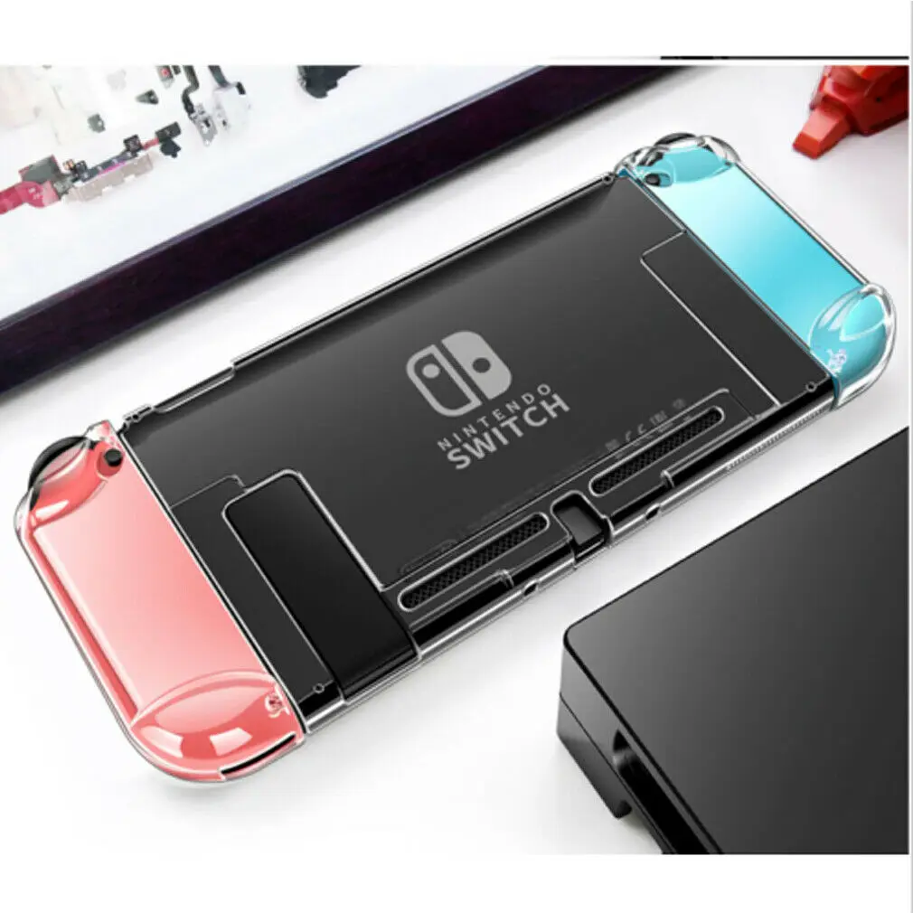 Прозрачный Новейший горячий для nintendo Switch Тонкий чехол Защитный+ Закаленное стекло протектор экрана - Цвет: Прозрачный