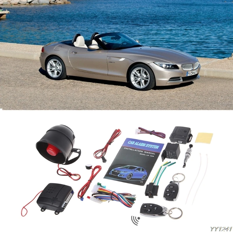 

Universal 1-Way Car Vehicle Anti Burglar Alarm Security Keyless Entry Siren with 2 Remote