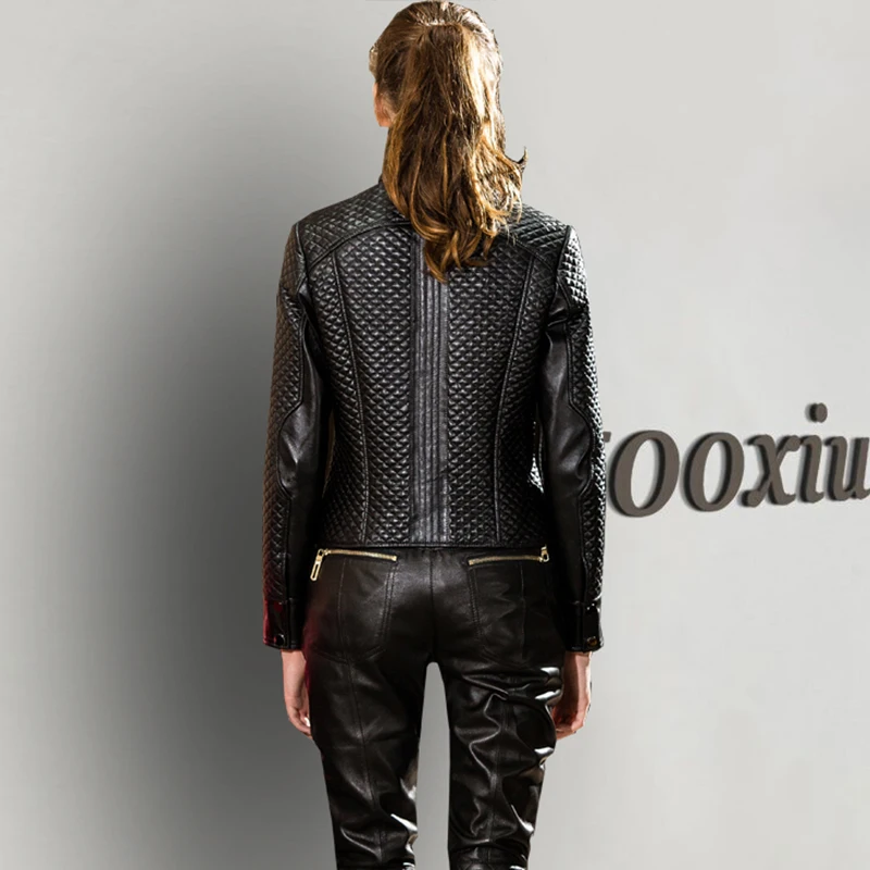 Mouton Black Automne Printemps 2018 Mujer Chaqueta Fit Court Peau Femmes En Manteau Zt525 Vêtements Élégant Coréen Véritable Manteaux Slim Veste Cuir De a1qra0x