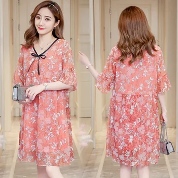 

2019 Maternity dresses summer new Korean fashion short-sleeved floral V-neck pregnant women dress pregnancy clothes vestidos