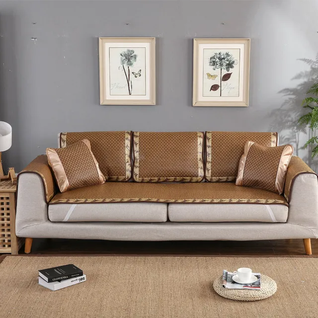 New Summer Cooling Mat Rattan Sofa Cushion Couch Cover Plaid New Summer Cooling Mat Rattan Sofa Cushion Couch Cover Plaid Slipcover Dustproof Avoid