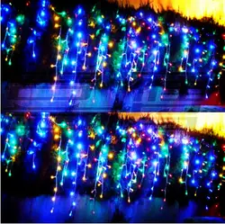 Новый год напольный Рождество огни гирлянды украшение партии 8x0.65 м LED Рождество огней Luces de Navidad Luz De натальные
