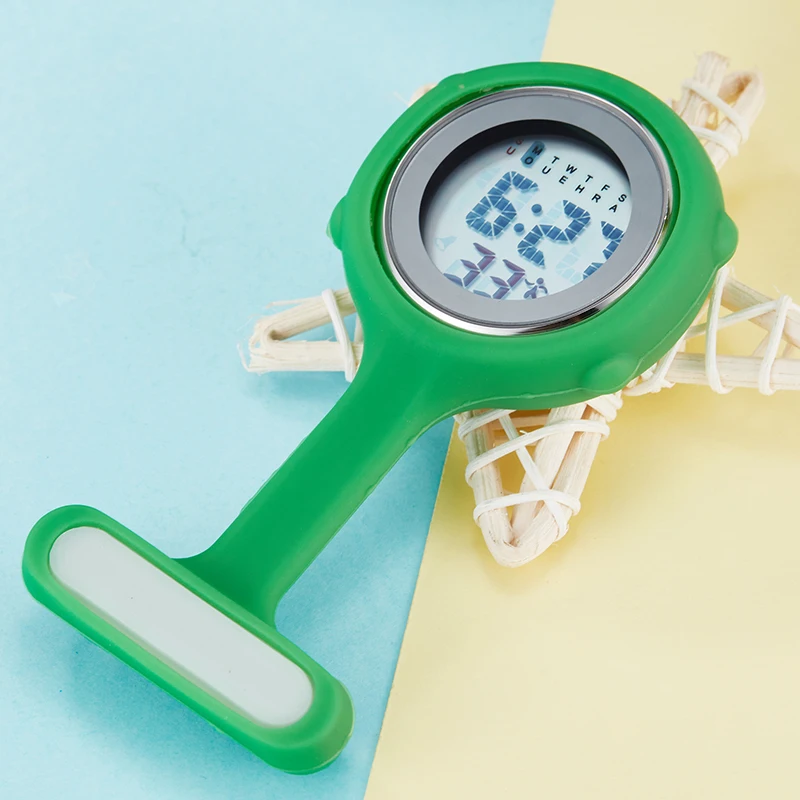 luminous fob watch Цифровой светящийся циферблат клип на Fob медсестры брошь красочная заколка Висячие карманные часы EL задний свет электрические детские карманные часы - Цвет: luminous fob watch