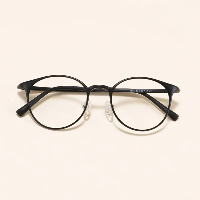 Round Retro Ultra-light Slim Tungsten Carbon Steel Prescription Frame Student Decoration Myopia Eyeglasses Eyewear Big Face