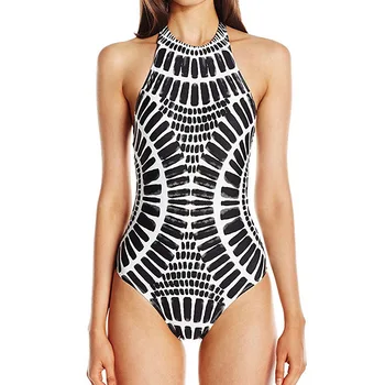 

Large Size Plus Size Suits Swimwear Women Halter Print Swimsuit Female Colorful Bathing Suit Swim Wear